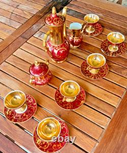 Vintage Bavarian Germany Porcelain Demitasse Coffee Set Floral Partial Set