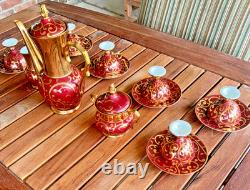 Vintage Bavarian Germany Porcelain Demitasse Coffee Set Floral Partial Set