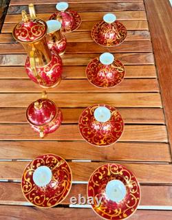Vintage Bavarian Germany Porcelain Demitasse Coffee Set Floral Partial Set