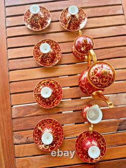 Vintage Bavarian Germany Porcelain Demitasse Coffee Set Floral Partial Set
