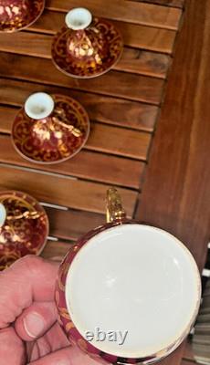 Vintage Bavarian Germany Porcelain Demitasse Coffee Set Floral Partial Set