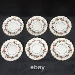 Vintage Berry Haute Porcelain Set of 6 Demitasse Cups and Saucers, France