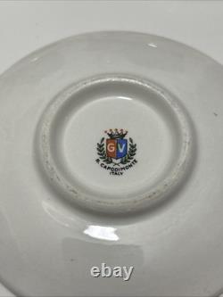 Vintage Capodimonte Italy Cobalt Blue Demitasse Espresso Coffee Set Cherubs