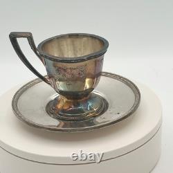 Vintage Chippendale EPNS Silverplate Demitasse Cups & Saucers Set of 10 Pat. 1914