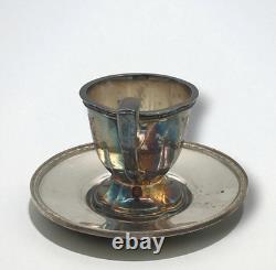 Vintage Chippendale EPNS Silverplate Demitasse Cups & Saucers Set of 10 Pat. 1914