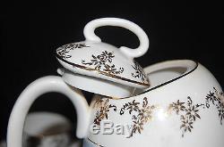 Vintage Chocolate Pot Set withSugar Bowl, Creamer, 6 Demitasse Cups & Saucers