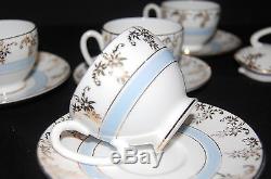 Vintage Chocolate Pot Set withSugar Bowl, Creamer, 6 Demitasse Cups & Saucers