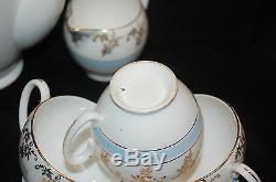 Vintage Chocolate Pot Set withSugar Bowl, Creamer, 6 Demitasse Cups & Saucers