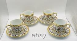 Vintage Christian Dior Renaissance Demitasse & Saucers Set Of 4 NWT RARE