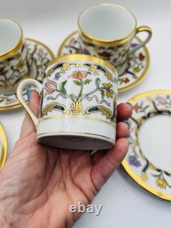 Vintage Christian Dior Renaissance Demitasse & Saucers Set Of 4 NWT RARE