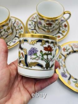 Vintage Christian Dior Renaissance Demitasse & Saucers Set Of 4 NWT RARE