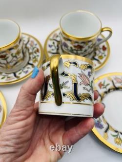 Vintage Christian Dior Renaissance Demitasse & Saucers Set Of 4 NWT RARE