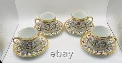 Vintage Christian Dior Renaissance Demitasse & Saucers Set Of 4 NWT RARE
