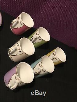 Vintage Christian Lacroix Paris Follement Pattern Demitasse Cups&Saucers New