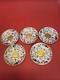 Vintage Coalport England Demitasse Saucer Floral Gold Gilt Pattern Set Of 5