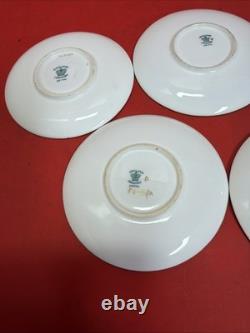 Vintage Coalport England Demitasse Saucer Floral Gold Gilt Pattern Set of 5