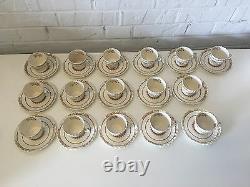 Vintage Copeland Spode Ceramic Buttercup Pattern Set 16 Demitasse Cups & Saucers