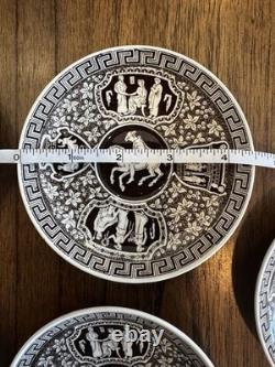 Vintage Copeland Spode Greek Brown Demitasse Cups Saucers Set 4 Cups 5 Saucers
