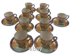 Vintage Cup and Saucer Set of 10 Japanese Lustre Demitasse 20 Pcs Made In Japan