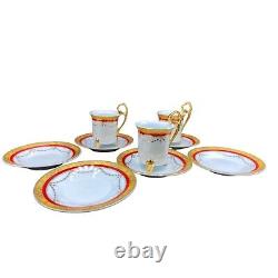 Vintage Czechoslovakian Porcelain Footed Demitasse / Espresso Cups and Saucers 9