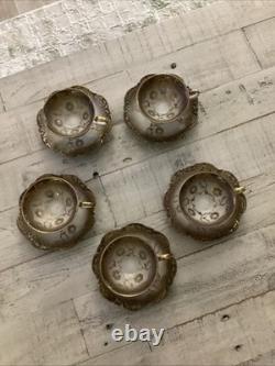 Vintage Demitasse Bavaria Eberthal w. Germany Cups And Saucers Set Of 5