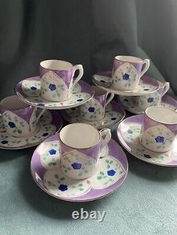 Vintage Demitasse Cups & Saucers Hall House New York Hand Painted Czechoslovakia