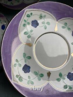 Vintage Demitasse Cups & Saucers Hall House New York Hand Painted Czechoslovakia