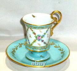 Vintage E. G. Hand Painted Limoges Demitasse Tea or Chocolate Cup / Saucer