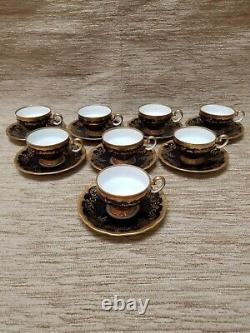 Vintage Echt Weimar Kobalt Katharina 20003 Demitasse Cups And Saucers Set of 8