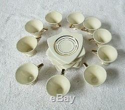 Vintage Espresso Demitasse Cups & Saucers Set of 10 Art Deco Style