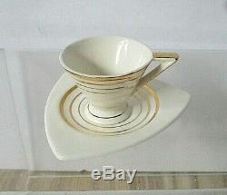 Vintage Espresso Demitasse Cups & Saucers Set of 10 Art Deco Style