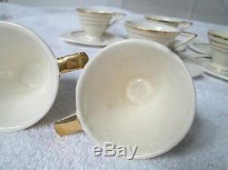 Vintage Espresso Demitasse Cups & Saucers Set of 10 Art Deco Style