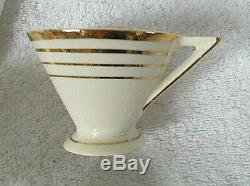 Vintage Espresso Demitasse Cups & Saucers Set of 10 Art Deco Style