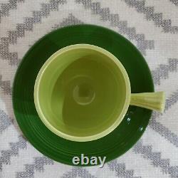 Vintage Fiesta Demitasse Cup and Saucer in Original 1950's Chartreuse Glaze