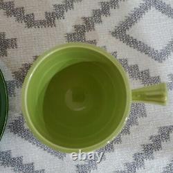 Vintage Fiesta Demitasse Cup and Saucer in Original 1950's Chartreuse Glaze