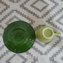Vintage Fiesta Demitasse Cup and Saucer in Original 1950's Chartreuse Glaze