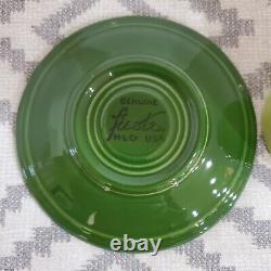 Vintage Fiesta Demitasse Cup and Saucer in Original 1950's Chartreuse Glaze