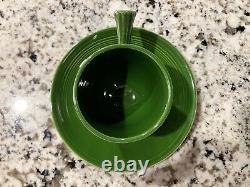 Vintage Fiesta FOREST GREEN Demitasse Stick Handled Cup & Saucer Fiestaware 50's