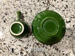 Vintage Fiesta FOREST GREEN Demitasse Stick Handled Cup & Saucer Fiestaware 50's