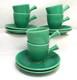 Vintage Fiesta Hlc Older Demitasse Cup & Saucer Lot Of 6 Stick Handle Green Usa