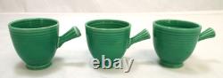 Vintage Fiesta HLC Older Demitasse Cup & Saucer Lot Of 6 Stick Handle Green USA