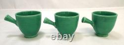 Vintage Fiesta HLC Older Demitasse Cup & Saucer Lot Of 6 Stick Handle Green USA