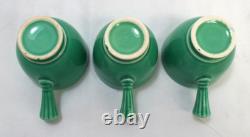Vintage Fiesta HLC Older Demitasse Cup & Saucer Lot Of 6 Stick Handle Green USA