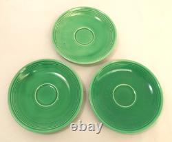 Vintage Fiesta HLC Older Demitasse Cup & Saucer Lot Of 6 Stick Handle Green USA