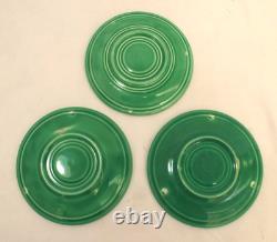 Vintage Fiesta HLC Older Demitasse Cup & Saucer Lot Of 6 Stick Handle Green USA