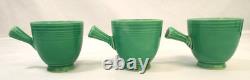 Vintage Fiesta HLC Older Demitasse Cup & Saucer Lot Of 6 Stick Handle Green USA