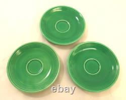 Vintage Fiesta HLC Older Demitasse Cup & Saucer Lot Of 6 Stick Handle Green USA
