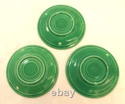 Vintage Fiesta HLC Older Demitasse Cup & Saucer Lot Of 6 Stick Handle Green USA