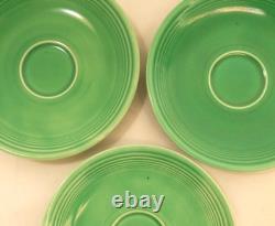 Vintage Fiesta HLC Older Demitasse Cup & Saucer Lot Of 6 Stick Handle Green USA