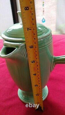 Vintage Fiesta Hlc USA Coffee Pot & 3 Demitasse Cups & Saucers Chocolate Pot